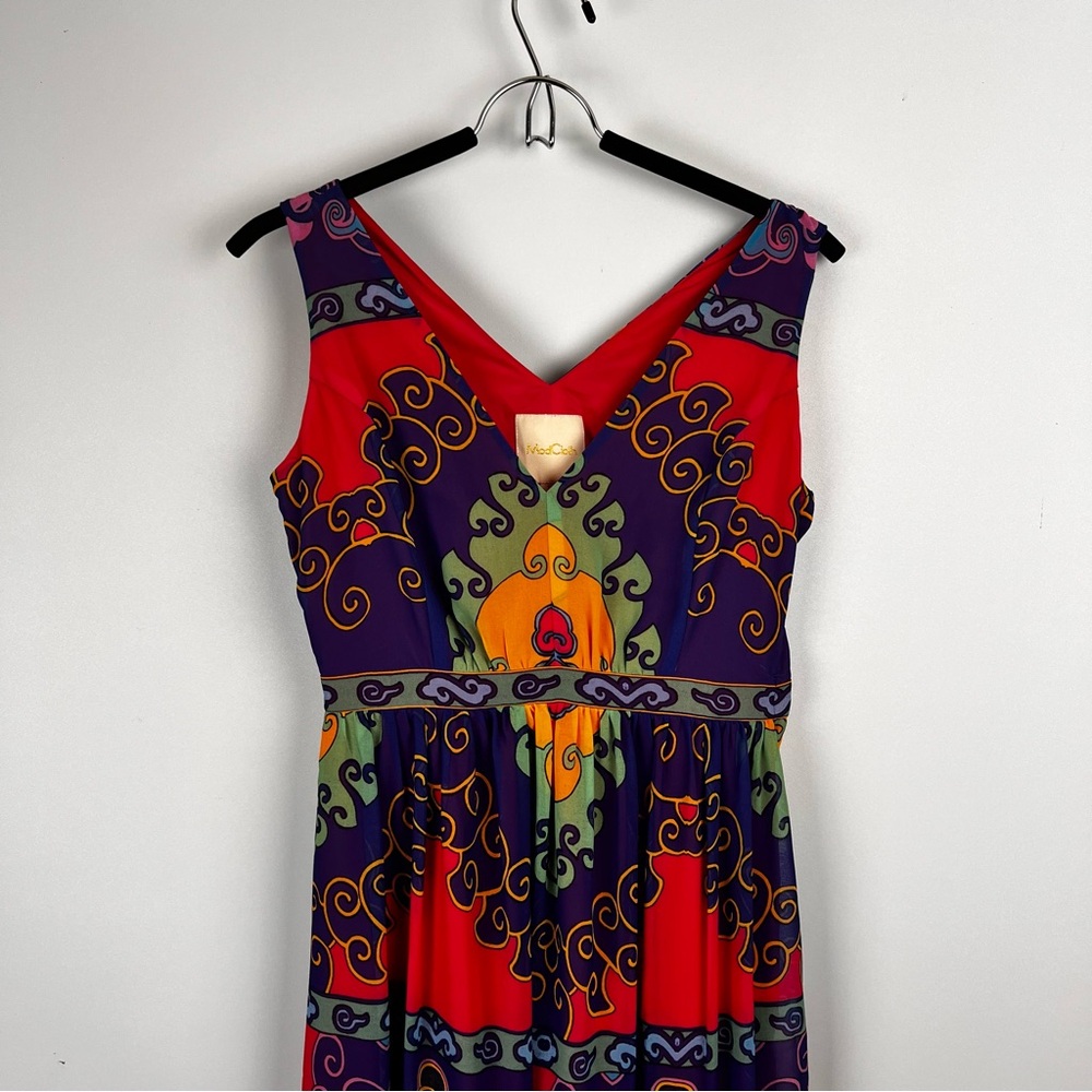 ModCloth Sleeveless Empire Waist Multicolor Maxi Dress Women’s Small